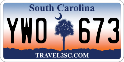 SC license plate YWO673