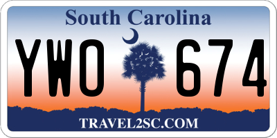 SC license plate YWO674