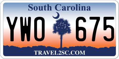 SC license plate YWO675