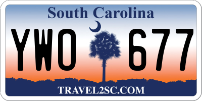 SC license plate YWO677