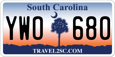 SC license plate YWO680