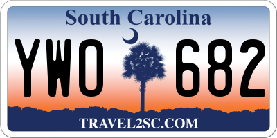SC license plate YWO682