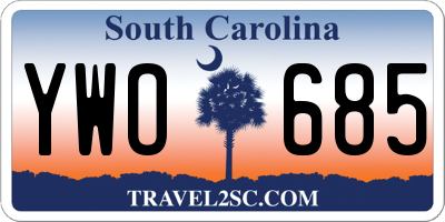 SC license plate YWO685