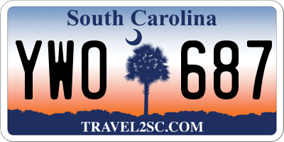 SC license plate YWO687