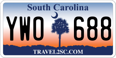 SC license plate YWO688
