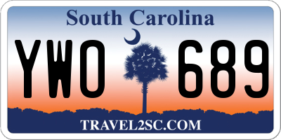 SC license plate YWO689