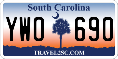 SC license plate YWO690