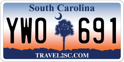 SC license plate YWO691