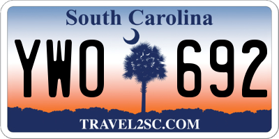 SC license plate YWO692