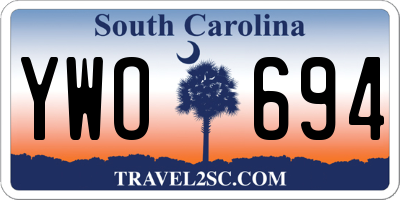 SC license plate YWO694
