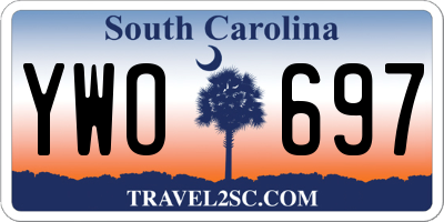 SC license plate YWO697