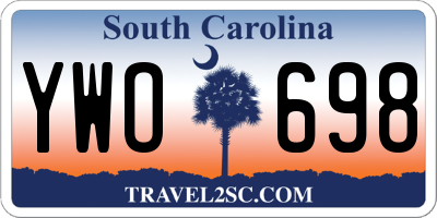 SC license plate YWO698