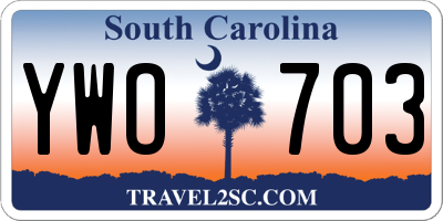 SC license plate YWO703
