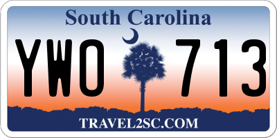SC license plate YWO713