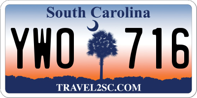 SC license plate YWO716