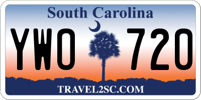 SC license plate YWO720
