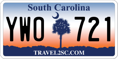 SC license plate YWO721