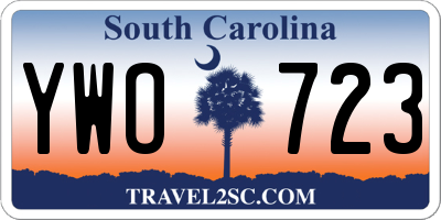 SC license plate YWO723