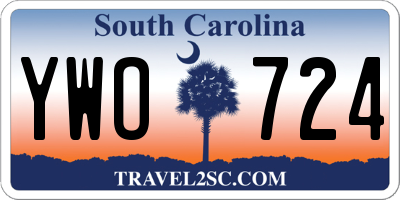 SC license plate YWO724