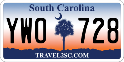 SC license plate YWO728