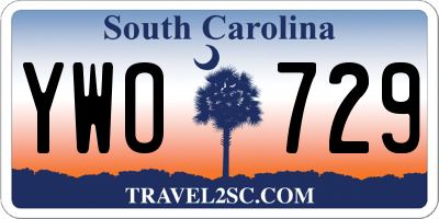 SC license plate YWO729