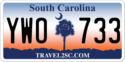SC license plate YWO733
