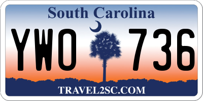 SC license plate YWO736