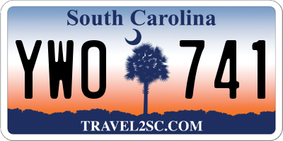 SC license plate YWO741