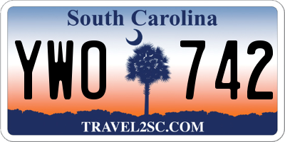 SC license plate YWO742