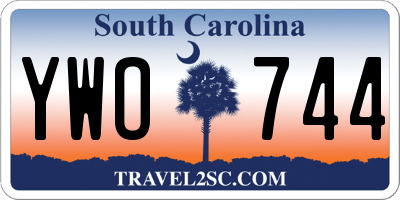 SC license plate YWO744