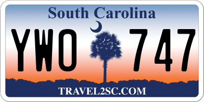 SC license plate YWO747