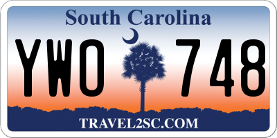 SC license plate YWO748