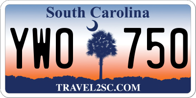 SC license plate YWO750