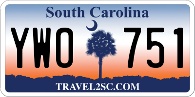 SC license plate YWO751