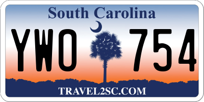 SC license plate YWO754