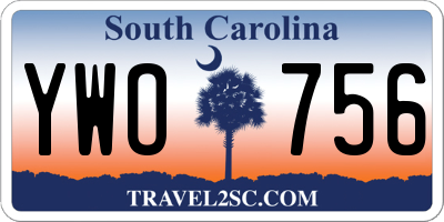 SC license plate YWO756