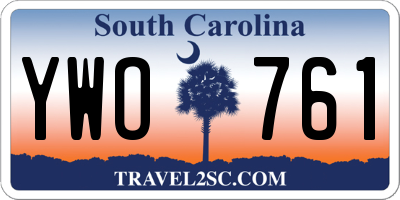 SC license plate YWO761