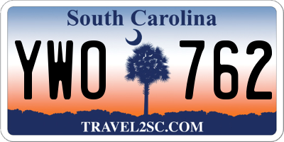 SC license plate YWO762