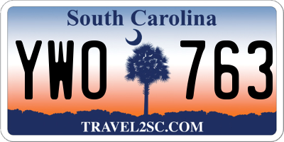 SC license plate YWO763