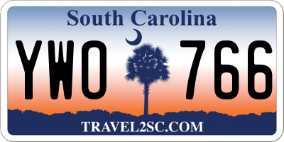 SC license plate YWO766