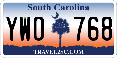 SC license plate YWO768