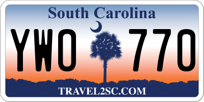SC license plate YWO770