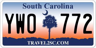 SC license plate YWO772
