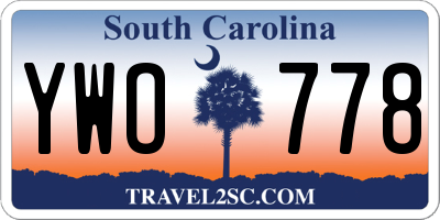 SC license plate YWO778