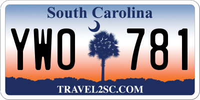 SC license plate YWO781