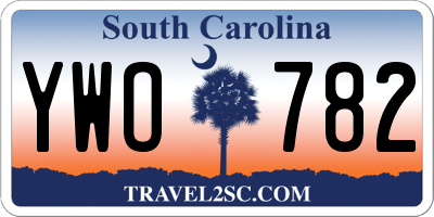 SC license plate YWO782