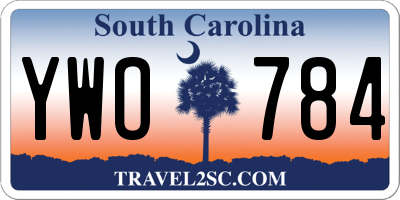 SC license plate YWO784