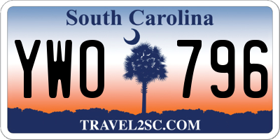 SC license plate YWO796
