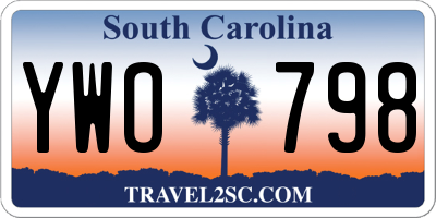 SC license plate YWO798