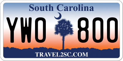 SC license plate YWO800